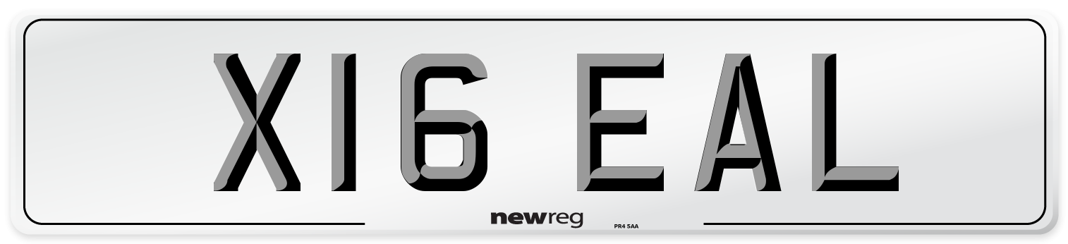 X16 EAL Number Plate from New Reg